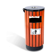 Abbas Ali Round Metal Trashcan, Large Outdoor/Indoor Bin with Ashtray, Peel Bucket, Waste Recycling, Compost Bin, Gallon Size