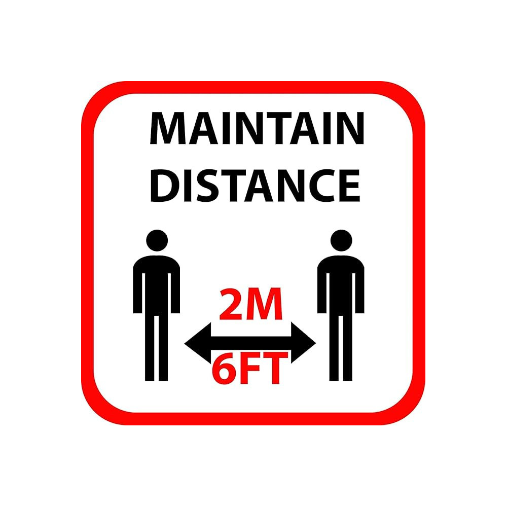 Generic Maintain Distance Sticker, Social Distancing Floor Sticker, 30cm x 30cm