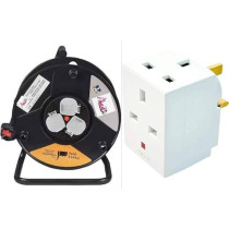 Abbas Ali Heavy Duty Extension Reel, 50 Meter, 1.5mm Cable with 1PC Multi Plug, Ideal for Home, Construction Sites, Workshops, and More