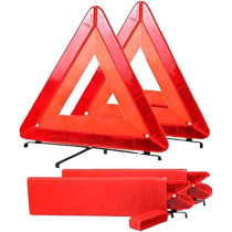 Abbas Ali Safety Triangle Warning Kit, Foldable Emergency Sign with Reflective Coating, Pack of 2