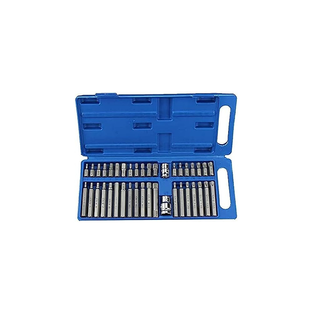 Abbas Ali 40 Piece Torx Star Spline Hex Allen Key Socket Bit Set, 3/8 And 1/2 Drive, Long Deep for Vehicle Maintenance