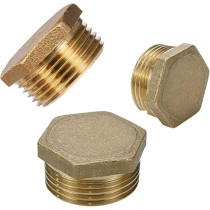 Abbas Ali 2 Piece Brass Multi Purpose Hose Fittings Set, BSP Thread, Male Endcap for Plumbing, Gas, and Hot Water Connections, 1/2 Inch