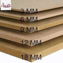 Abbas Ali MDF Wood Sheets for DIY Projects, Pack of 6 with Gloves And Wood Saw, 3mm Thick, 60cm x 80cm, Perfect for Crafts, Painting, and Interior Design