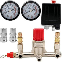 Abbas Ali Air Compressor Pressure Valve Switch, Adjustable Outlet Valve Parts, Silent Valve, Pressure Regulator Gauge, Up to 175psi