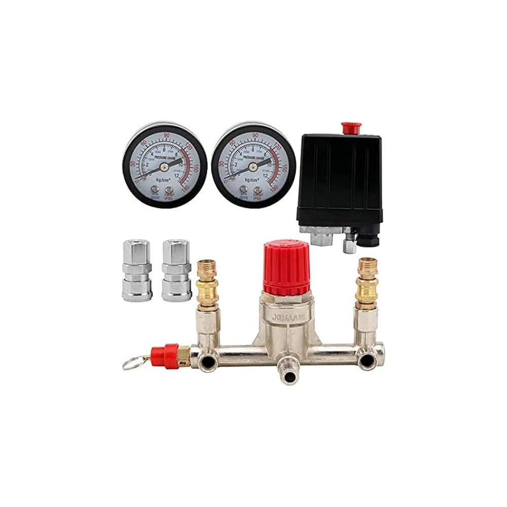 Abbas Ali Air Compressor Pressure Valve Switch, Adjustable Outlet Valve Parts, Silent Valve, Pressure Regulator Gauge, Up to 175psi