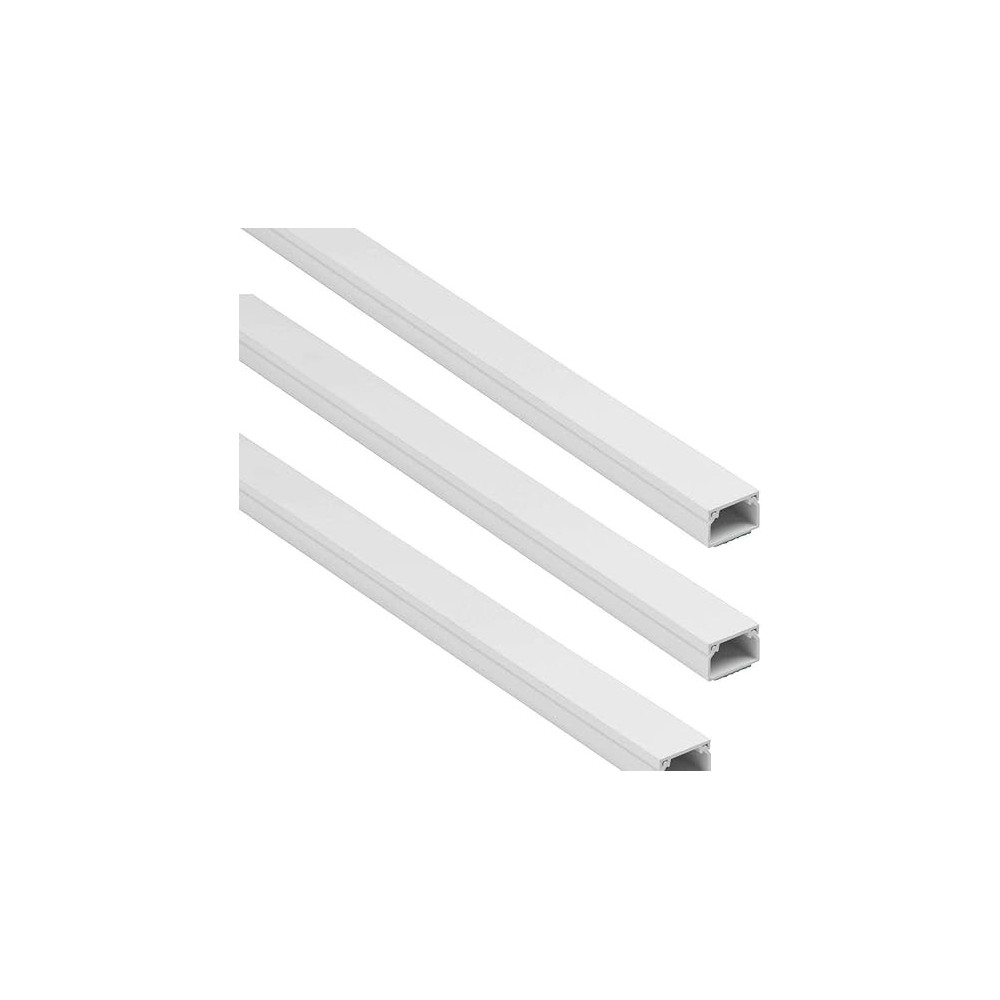 Abbas Ali 90cm Square Cable Box with Self Adhesive PVC Trunking, Wall Cord Cover, Paintable Cable Management Raceway, Pack of 3, 10x10mm