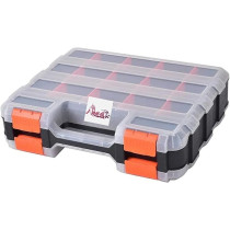Abbas Ali Double Sided Tools Organizer, Customizable with Removable Dividers, Slim Storage Box for Screws, Nuts, and Small Parts