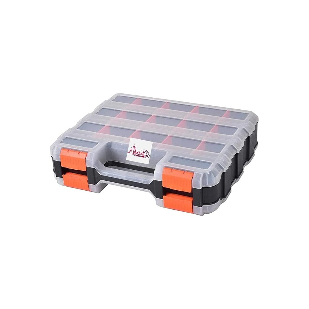 Abbas Ali Double Sided Tools Organizer, Customizable with Removable Dividers, Slim Storage Box for Screws, Nuts, and Small Parts