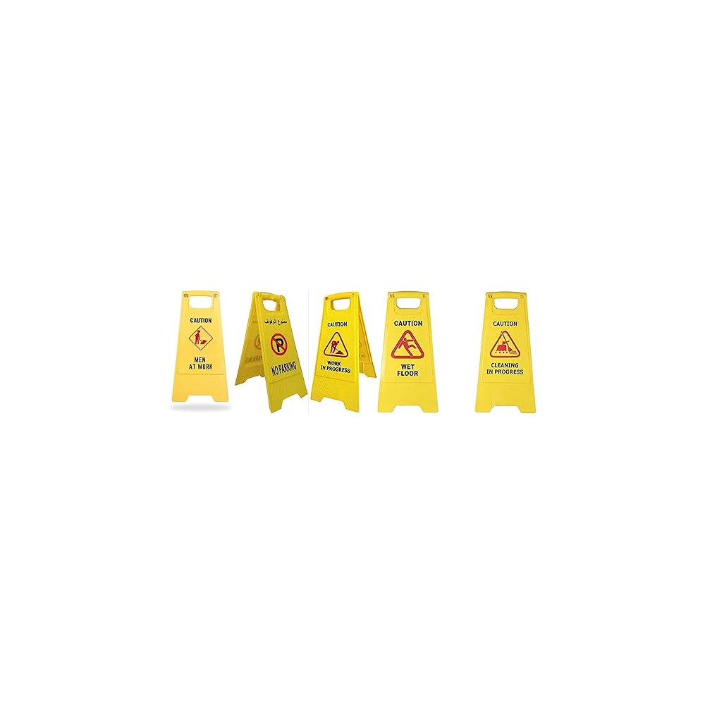 Abbas Ali Portable Outdoor Folding Self Standing Floor Sign, Wet Floor, Warning Sign for Safety Use