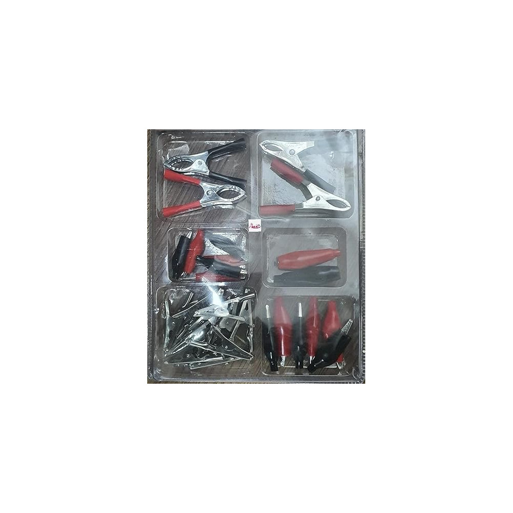 Abbasali Electrical Alligator Clip Steel Assortment Set/Kit, 28 Pc/Pcs