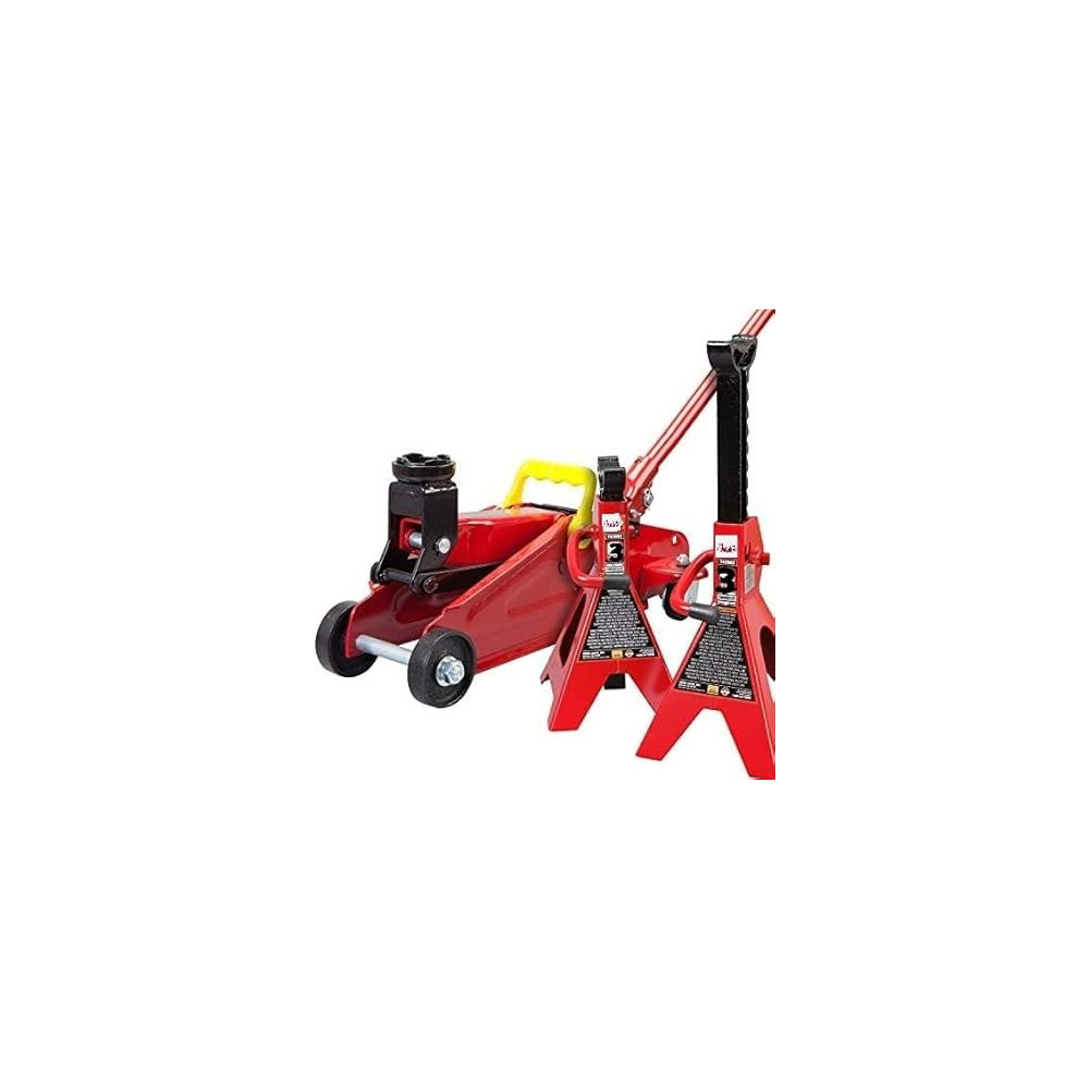 Abbasali 2 Ton Hydraulic Trolley Floor Jack Combo With Jack Stands, 3 Ton Capacity