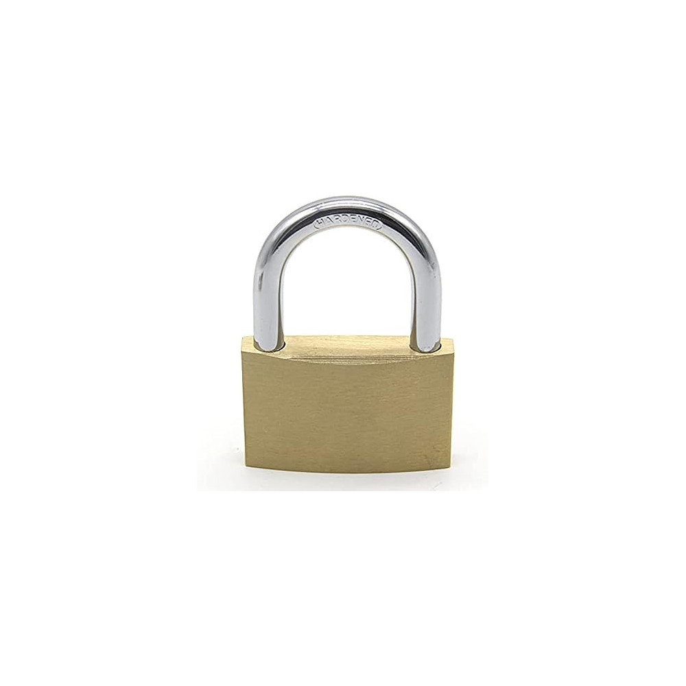 Hasanat Essentials 20Mm Small Padlock Mini Luggage Lock Bag Travel Suitcase Zip Jewelry Brass Body With Key Blister Packing Single Generic Brand Golden