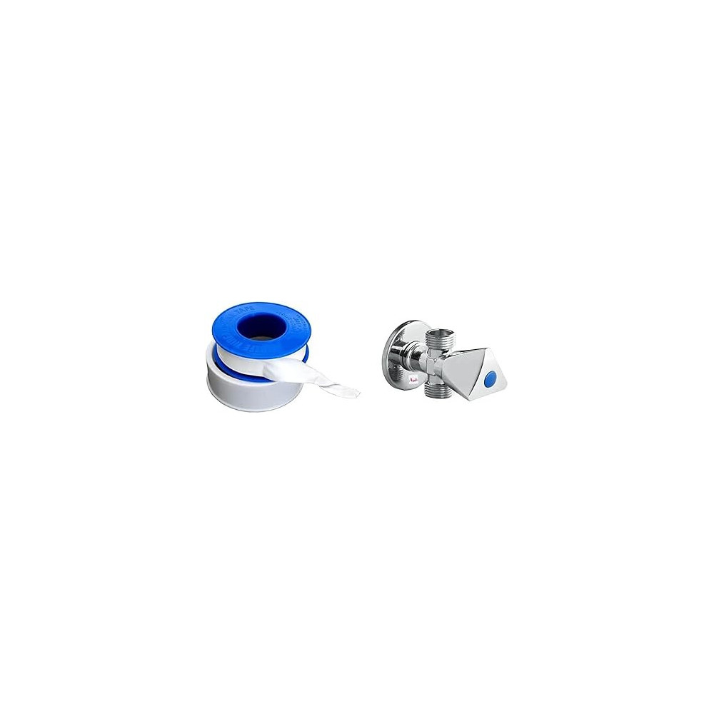 Abbasali Two Way Angle Valve With Teflon Tape For Connecting Washing Machine And Shattaf Set Or Any Other Sanitary Purpose (3 Pcs)