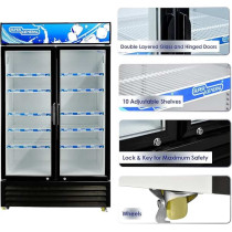 Super General 1200 Liters Double Layered Glass French Door Chiller, SGSC1218IF, Min 1 Year Manufacturer Warranty