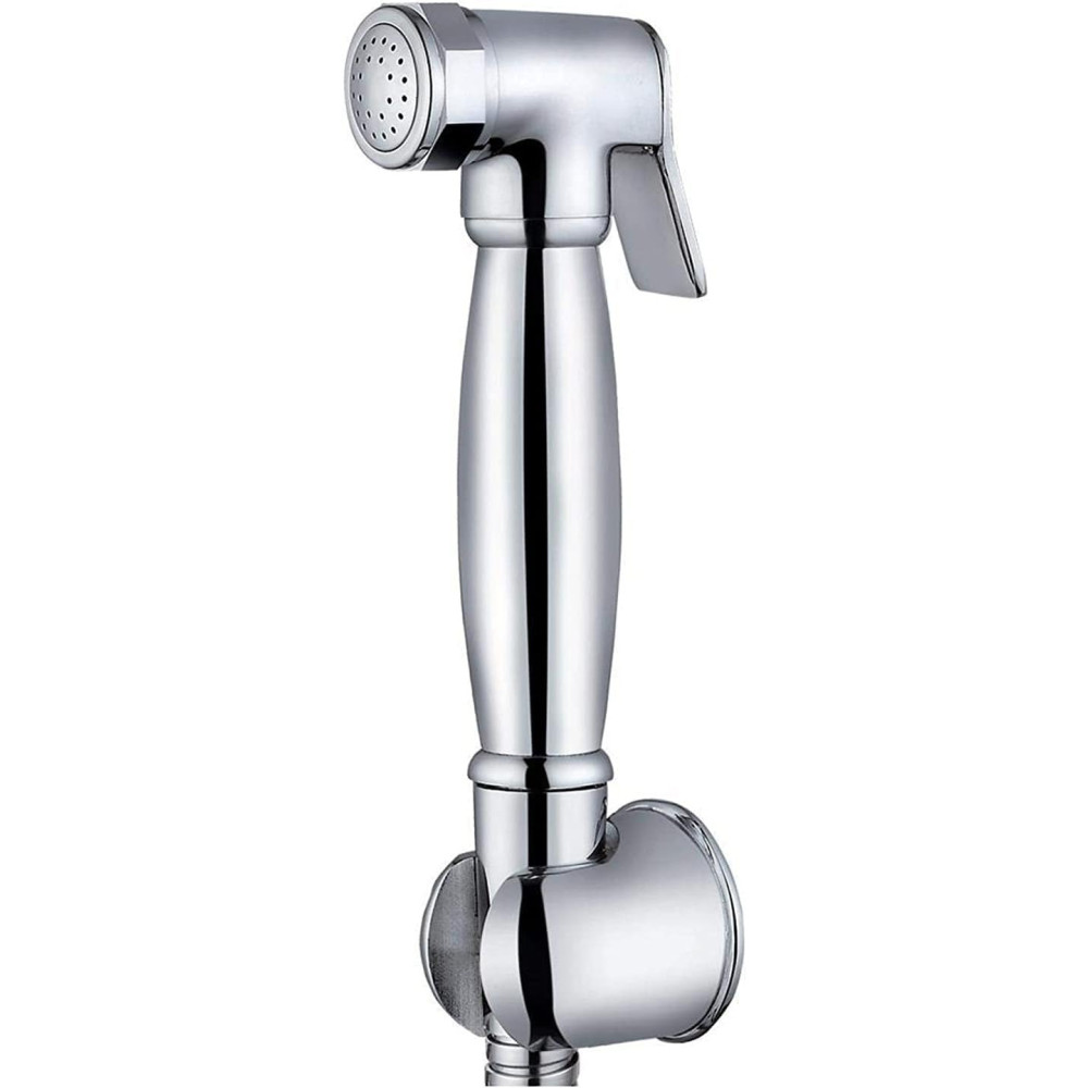Milano Brass Shattaf Set Chrome Plated, Silver
