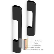 Abbas Ali Set of 2 Zinc Alloy Handles, 96mm, Black, Ideal for Kitchen, Office, Cabinet, Drawer, Door, and Wardrobe Furniture