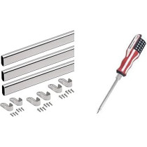 Abbas Ali 95 cm Wardrobe Bar Clothes Rod Closet and Cupboard Organizer Chromed Steel with Fittings, Pack of 3