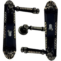Abbas Ali Wooden Door Handle and Lock for Entrance and Interior Doors, Model Manolya