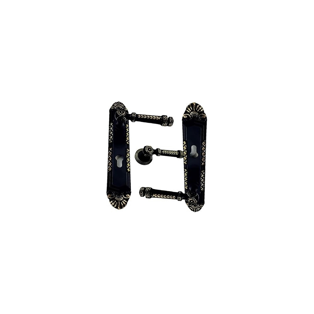 Abbas Ali Wooden Door Handle and Lock for Entrance and Interior Doors, Model Manolya