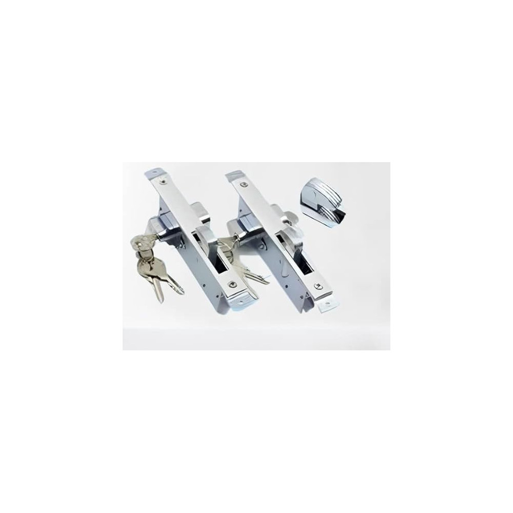 Abbas Ali Premium Sliding Door Hook Lock with 3 Cross Shaped Star Key, Dead Bolt Locks for Aluminum Framed Glass Doors