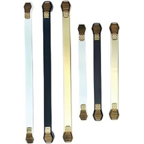 Abbas Ali Modern Wooden and Glass Door Handles Set of 2 Pieces Model P Handle DDE11, 450mm, White