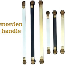 Abbas Ali Modern Wooden and Glass Door Handles Set of 2 Pieces Model P Handle DDE11, 450mm, White