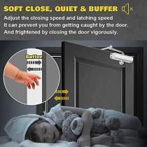 Abbas Ali Heavy Duty Grade 3 Hydraulic Spring Door Closer for Residential and Commercial Use Automatic Adjustable Auto Closer, White, 2 Year Replacement Guarantee