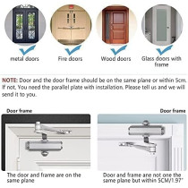 Abbas Ali Heavy Duty Grade 3 Hydraulic Spring Door Closer for Residential and Commercial Use Automatic Adjustable Auto Closer, White, 2 Year Replacement Guarantee