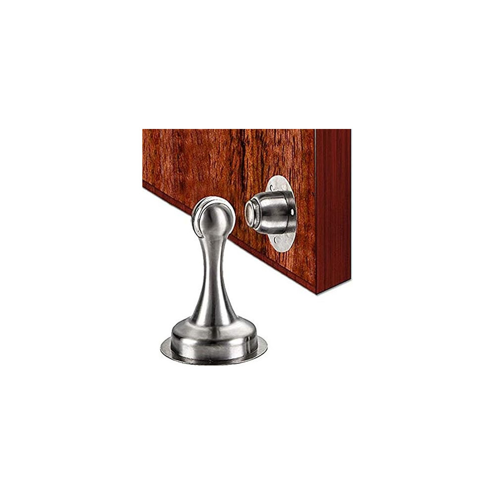 Generic Door Stopper Bumper Magnetic Stainless Steel Holder Doorstop for PVC, Metal, Wood, Tile, Plastic, and Aluminum Sash, Silver