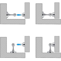 Generic Door Stopper Bumper Magnetic Stainless Steel Holder Doorstop for PVC, Metal, Wood, Tile, Plastic, and Aluminum Sash, Silver