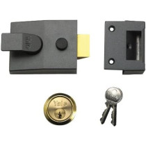 Abbas Ali Standard Nightlatch, Brass Cylinder, 60mm Backset, Boxed, White