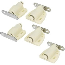 Abbas Ali Magnetic Door Catcher, for Cabinet and Closet, with Stainless Steel Screws, Pack of 5, Single, White