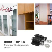 Abbas Ali Magnetic Door Catcher, for Cabinet and Closet, with Stainless Steel Screws, Pack of 5, Single, White