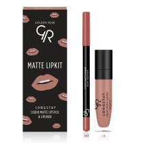Golden Rose Long Stay Liquid Matte& Lipliner Lipkit Set Warm Nude Color