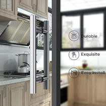 Abbas Ali Pull Handle, for Glass and Wooden Sliding Doors, H Type, Round, 1000mm, Black