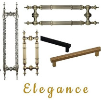 Abbas Ali Wooden and Glass Door Handles, Set of 2 Pieces, All Sizes Available, 800mm, Chrome