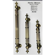 Abbas Ali Modern And Stylish Wooden And Glass Door Handles, Sets Of 2 Pieces, Model: FLINTA, 400mm