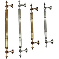 Abbas Ali Modern And Stylish Wooden And Glass Door Handles, Sets Of 2 Pieces, Model: Flinta Loop, 400mm, Gold