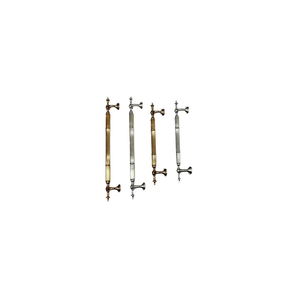 Abbas Ali Modern And Stylish Wooden And Glass Door Handles, Sets Of 2 Pieces, Model: Flinta Loop, 400mm, Gold