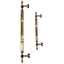 Abbas Ali Modern And Stylish Wooden And Glass Door Handles, Sets Of 2 Pieces, Model: Flinta Loop, 400mm, Gold