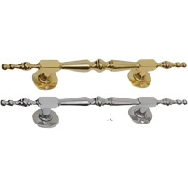 Abbas Ali Modern And Stylish Wooden And Glass Door Handles, Sets Of 2 Pieces, Model: 3301 300, Silver