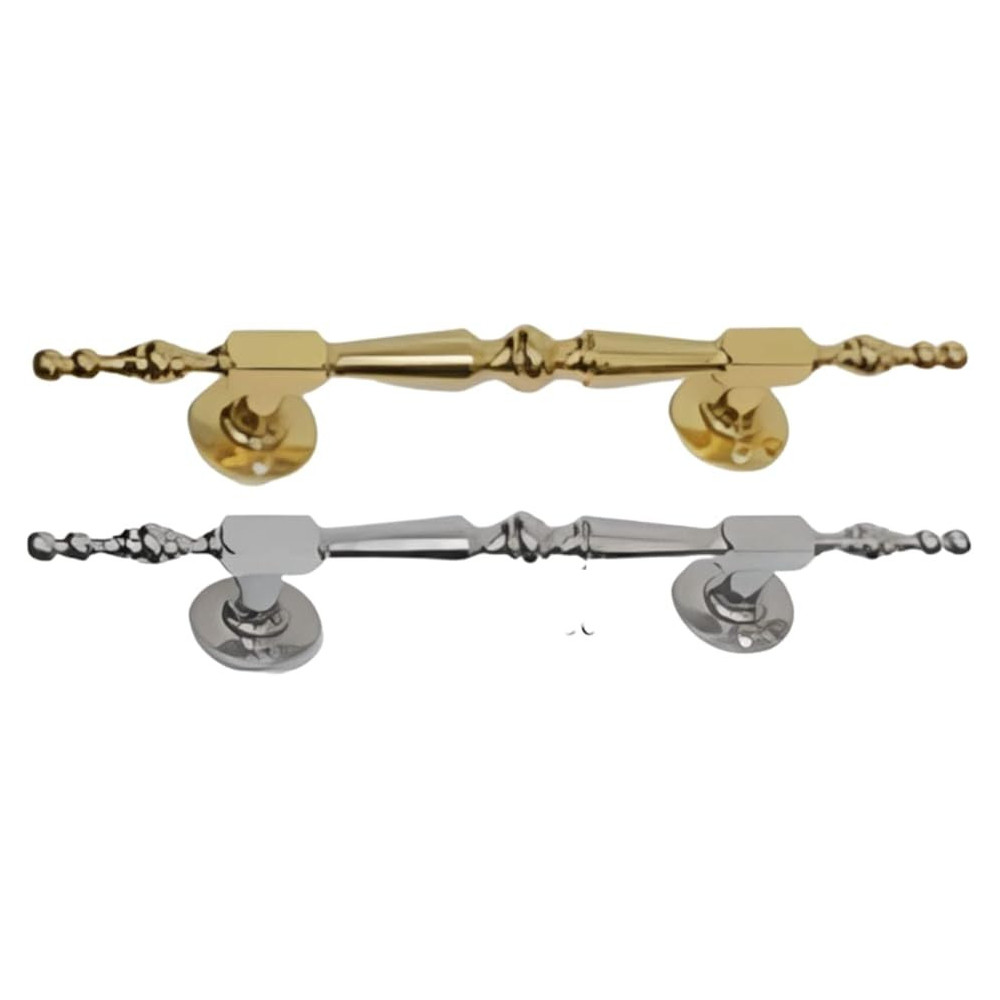 Abbas Ali Modern And Stylish Wooden And Glass Door Handles, Sets Of 2 Pieces, Model: 3301 300, Silver