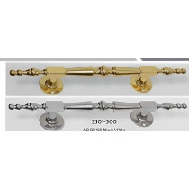 Abbas Ali Modern And Stylish Wooden And Glass Door Handles, Sets Of 2 Pieces, Model: 3301 300, Silver