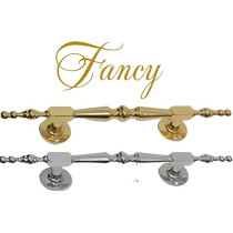 Abbas Ali Modern And Stylish Wooden And Glass Door Handles, Sets Of 2 Pieces, Model: 3301 300, Silver