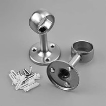 Abbas Ali 2 Pack Stainless Steel Closet Pole Sockets, Heavy Duty Closet Rod End Supports, Flange Rod Holder with Screws, For Ceiling Wardrobe Bracket, Shower Curtain Rod Flange Socket Kit, 1 Inch
