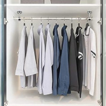 Abbas Ali 2 Pack Stainless Steel Closet Pole Sockets, Heavy Duty Closet Rod End Supports, Flange Rod Holder with Screws, For Ceiling Wardrobe Bracket, Shower Curtain Rod Flange Socket Kit, 1 Inch