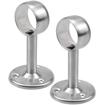 Abbas Ali 2 Pack Stainless Steel Closet Pole Sockets, Heavy Duty Closet Rod End Supports, Flange Rod Holder with Screws, For Ceiling Wardrobe Bracket, Shower Curtain Rod Flange Socket Kit, 3/4 Inch