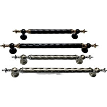 Abbas Ali Modern And Stylish Wooden And Glass Door Handles, Sets Of 2 Pieces, Model: GULLE, 300mm, Black