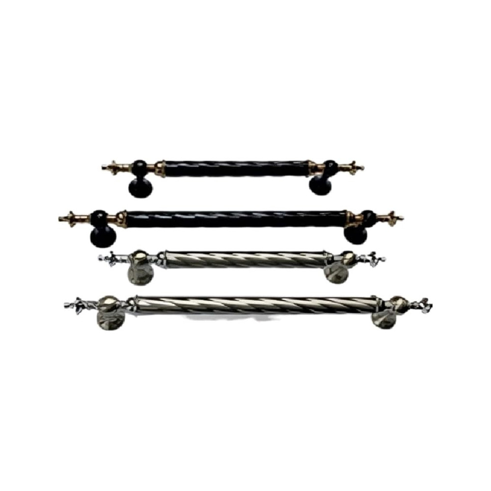 Abbas Ali Modern And Stylish Wooden And Glass Door Handles, Sets Of 2 Pieces, Model: GULLE, 300mm, Black
