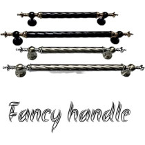 Abbas Ali Modern And Stylish Wooden And Glass Door Handles, Sets Of 2 Pieces, Model: GULLE, 300mm, Black